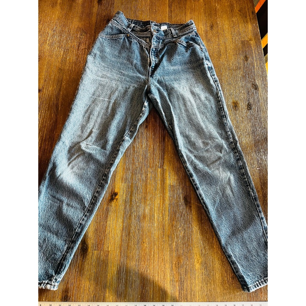 Vintage 1980s Levis High Waisted Western Acid Wash Blue Mom Jeans Tapered Leg 27